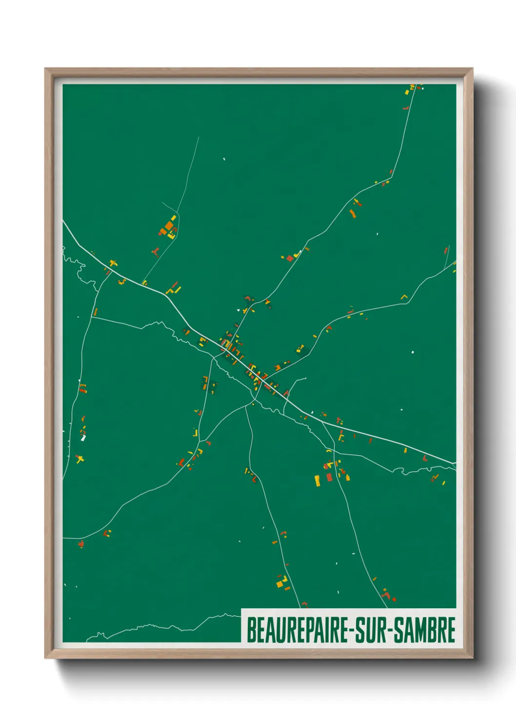 Une affiche de carte sur Beaurepaire-sur-Sambre