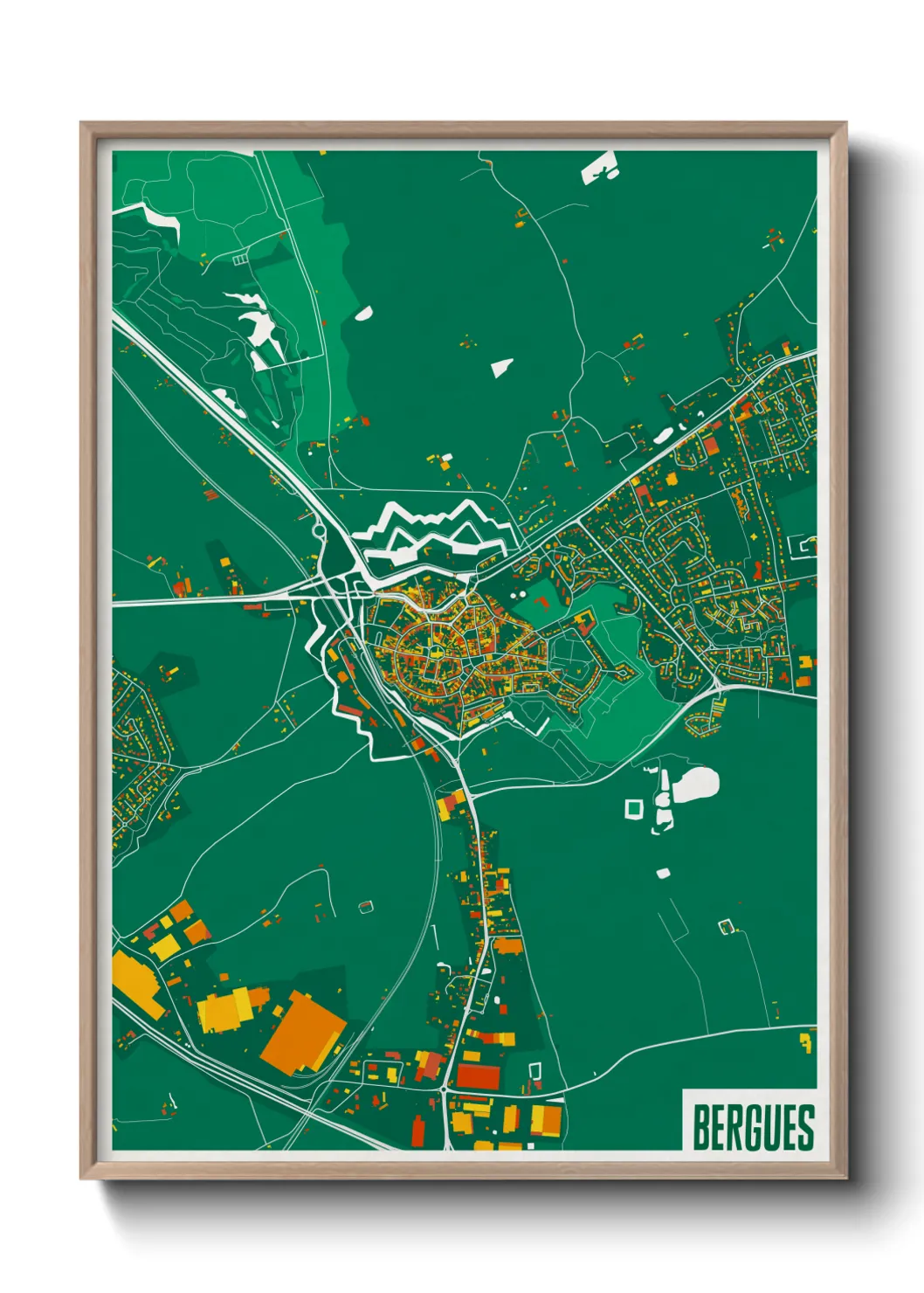 Une affiche de carte sur Bergues