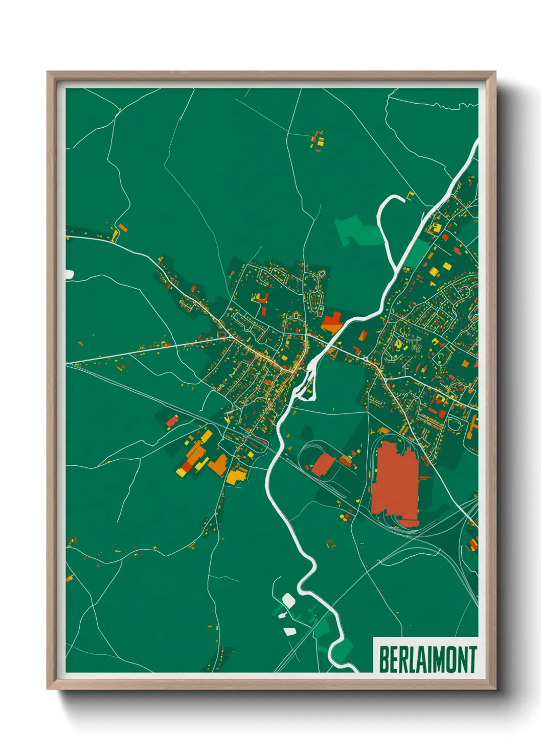 Une affiche de carte sur Berlaimont