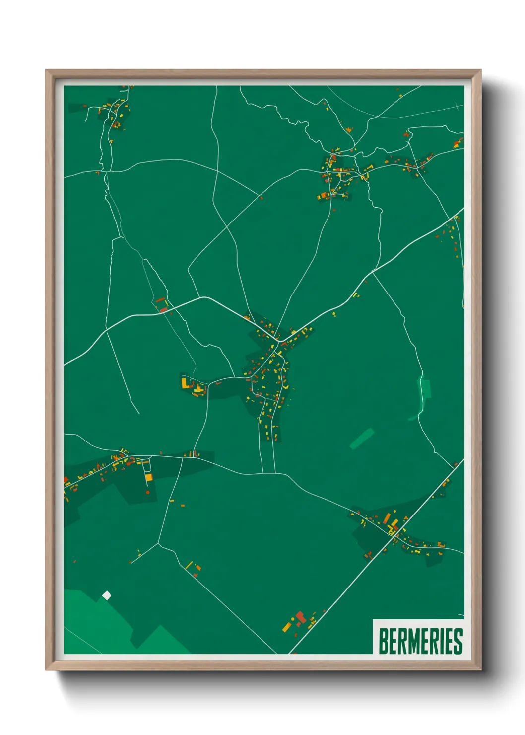 Une affiche de carte sur Bermeries