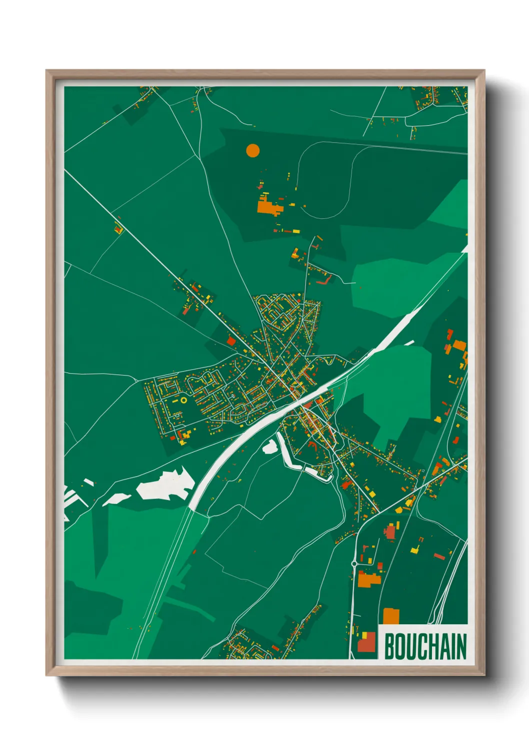 Une affiche de carte sur Bouchain