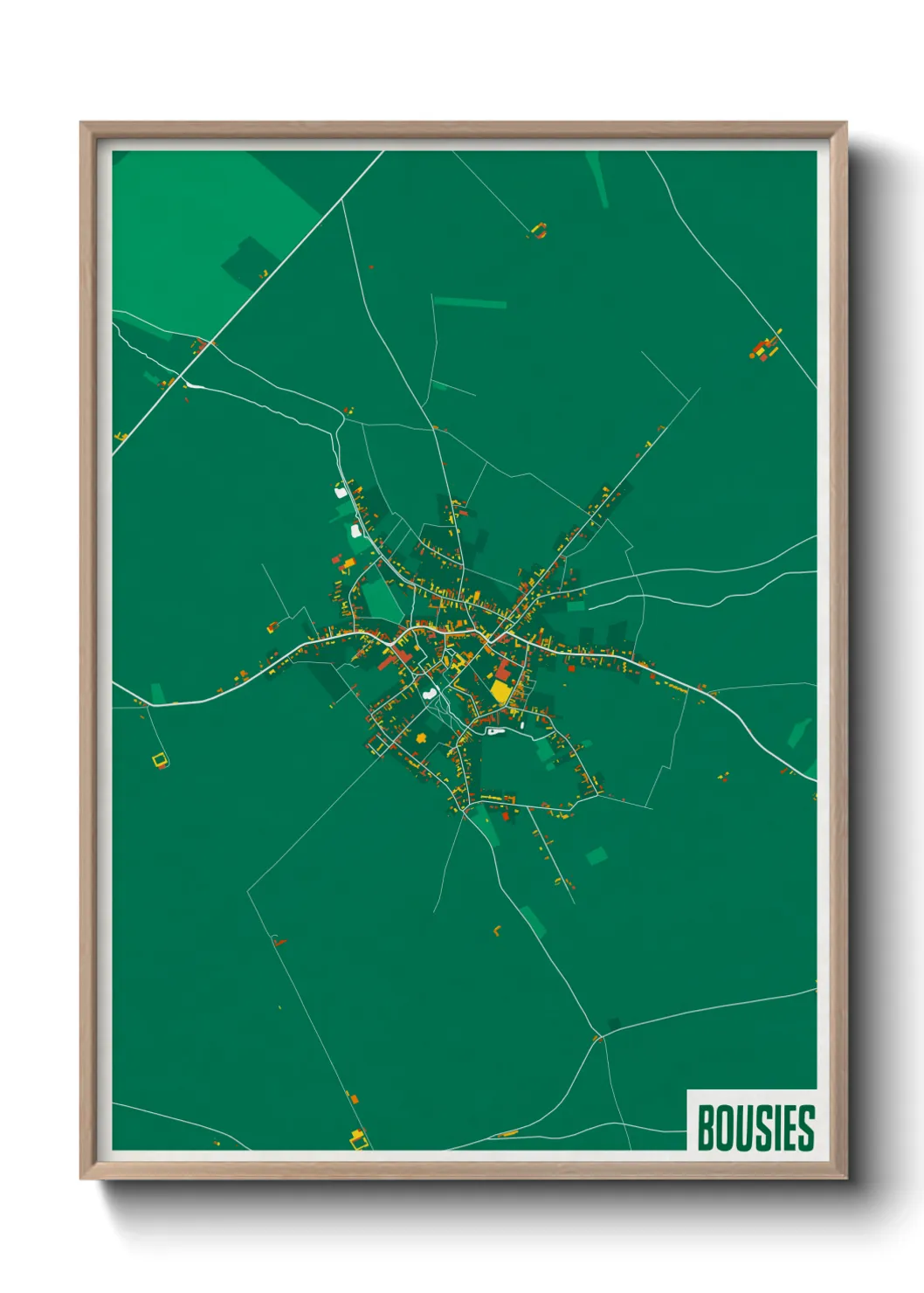 Une affiche de carte sur Bousies
