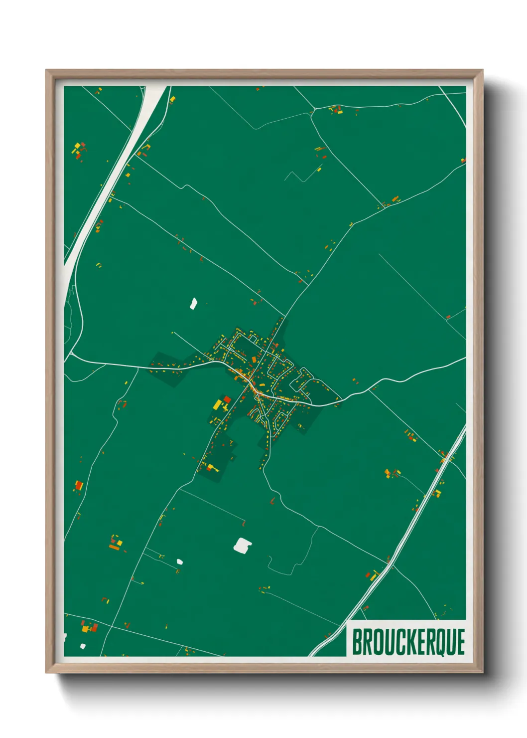 Une affiche de carte sur Brouckerque