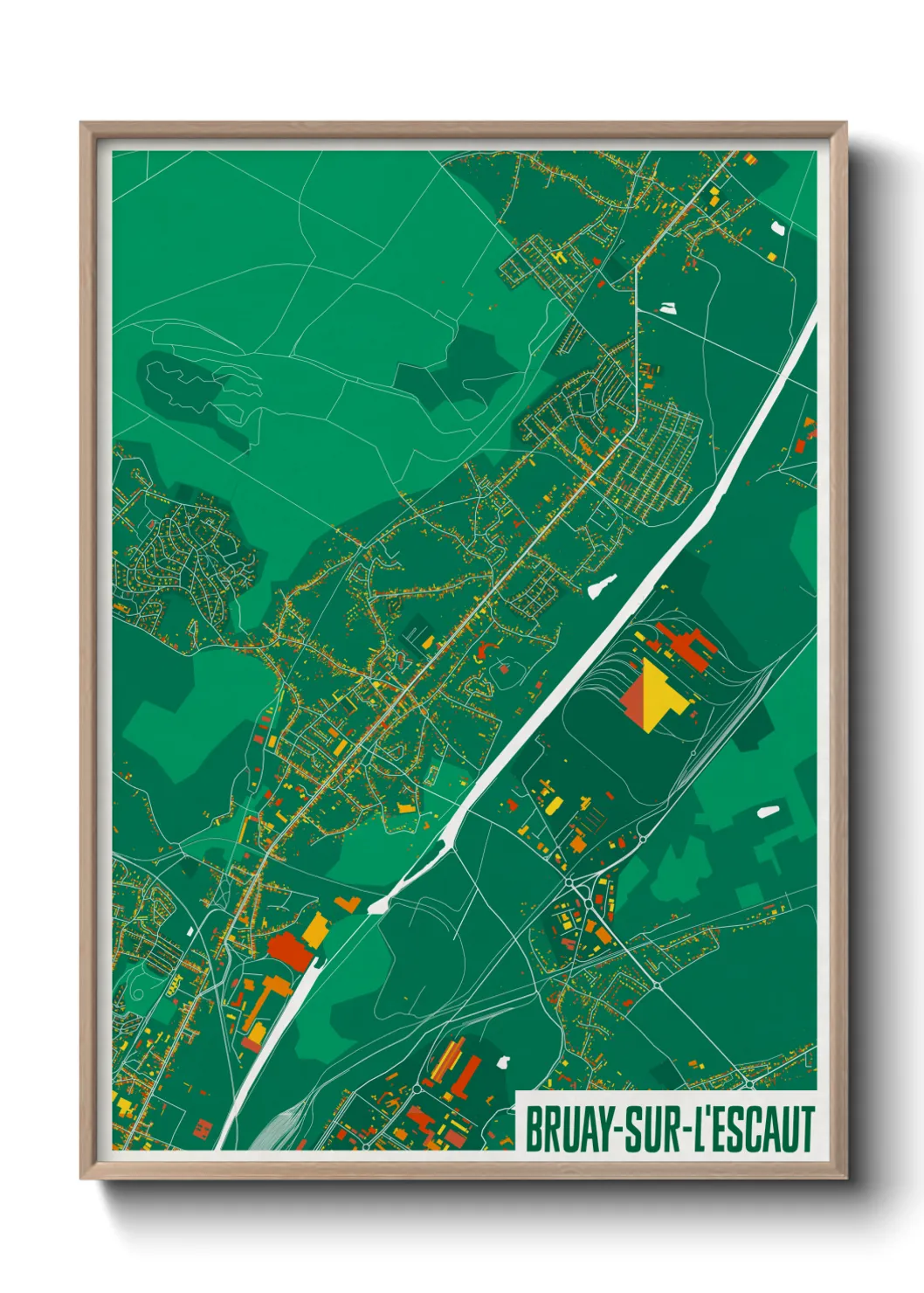 Une affiche de carte sur Bruay-sur-l'Escaut