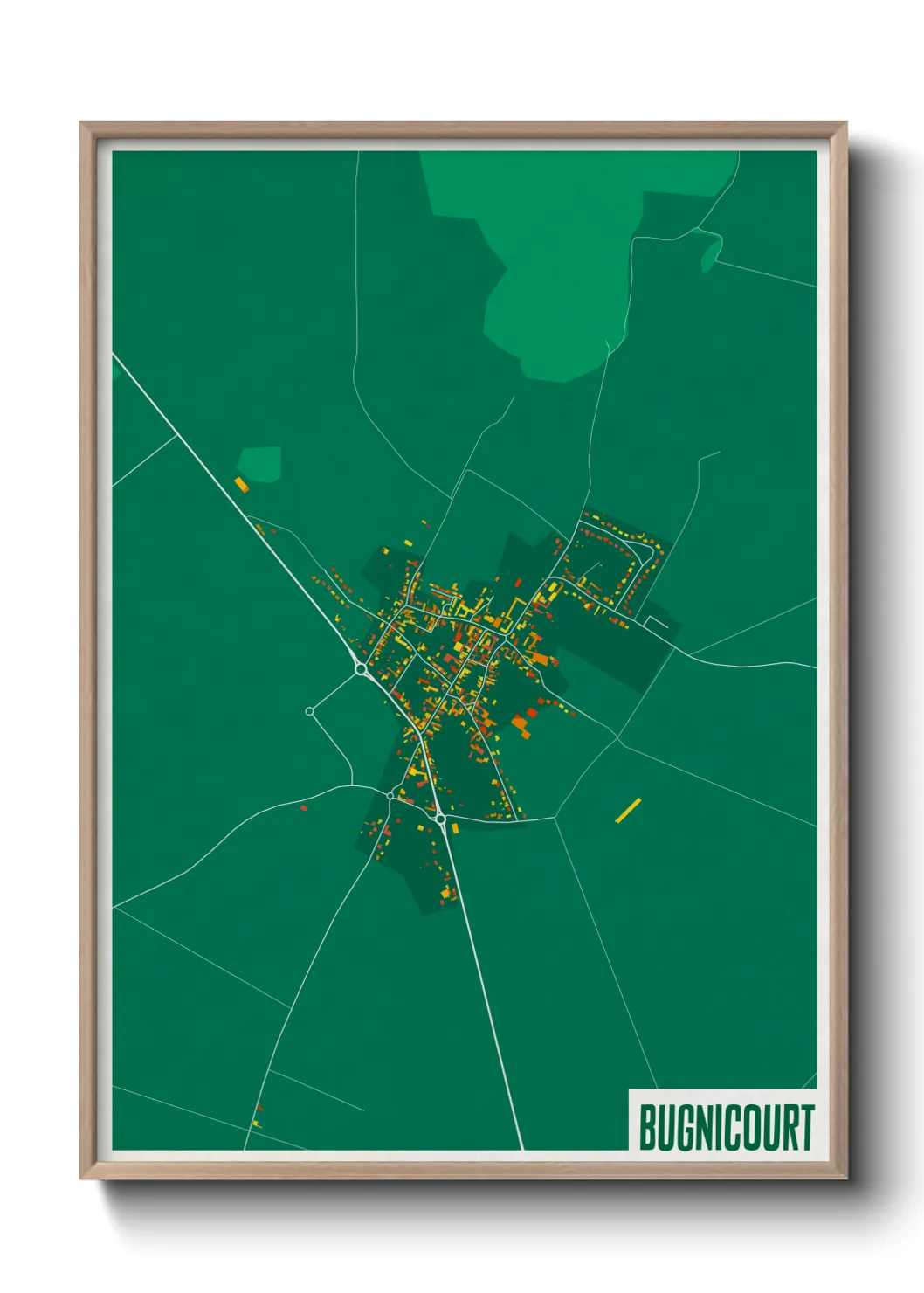 Une affiche de carte sur Bugnicourt