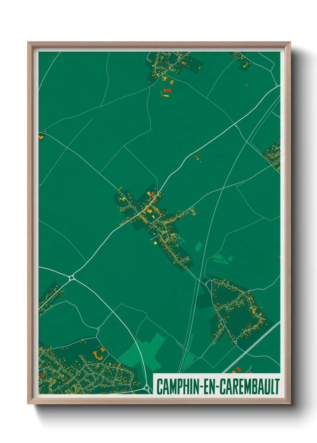 Une affiche de carte sur Camphin-en-Carembault