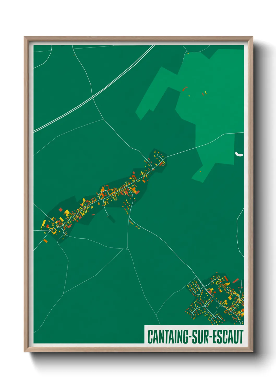 Une affiche de carte sur Cantaing-sur-Escaut