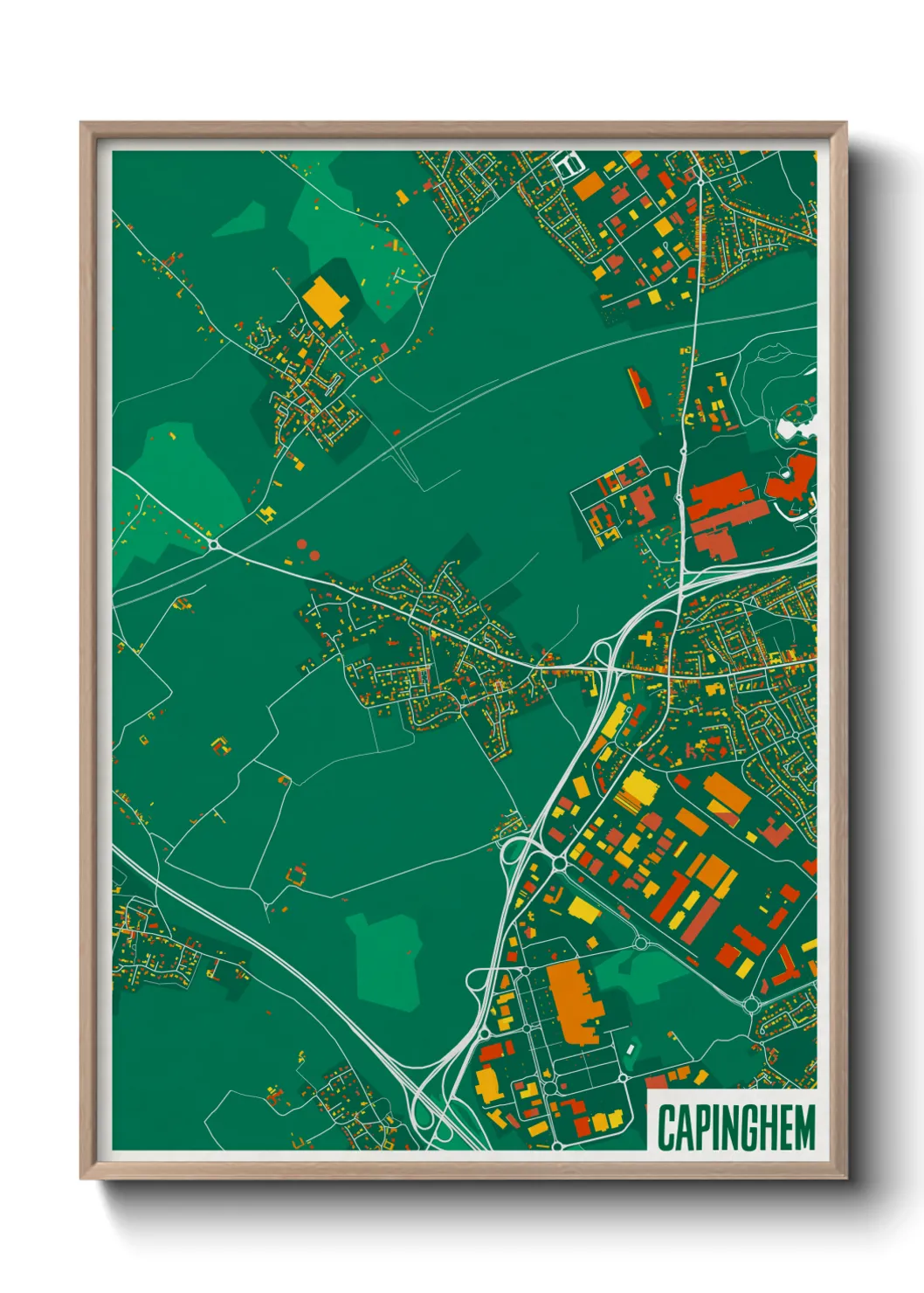 Une affiche de carte sur Capinghem