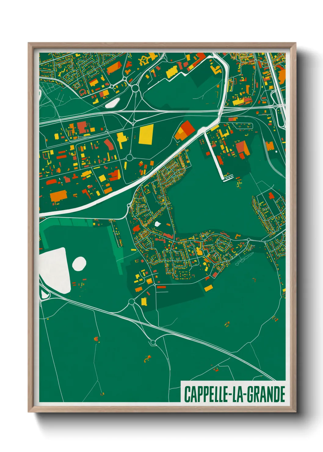 Une affiche de carte sur Cappelle-la-Grande