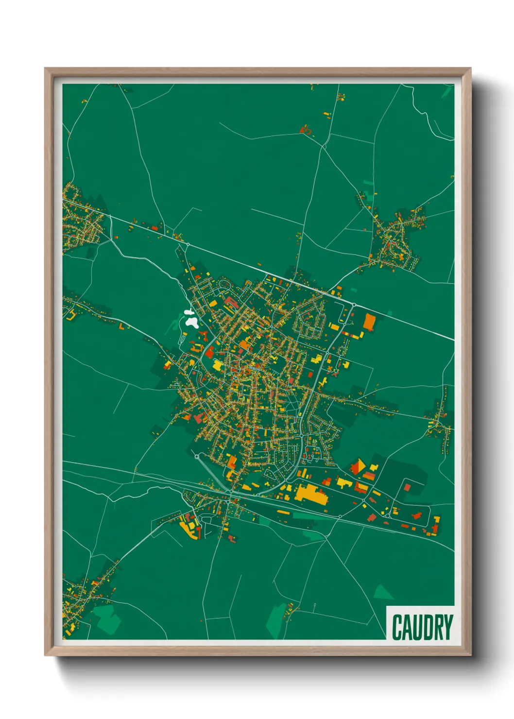 Une affiche de carte sur Caudry