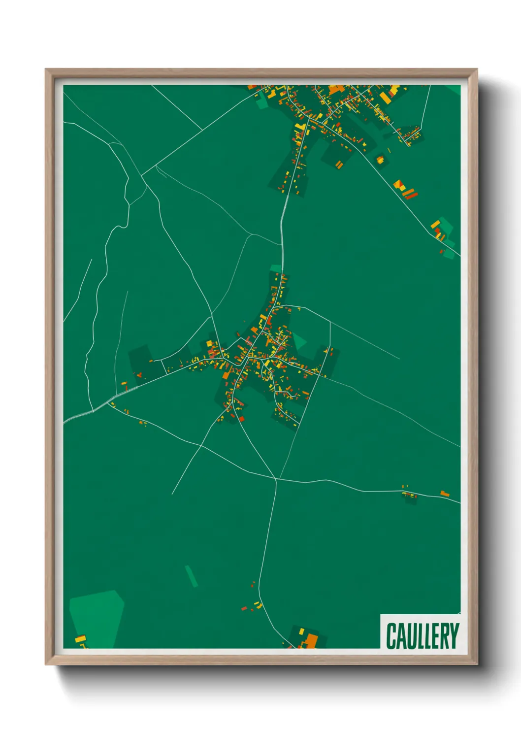 Une affiche de carte sur Caullery