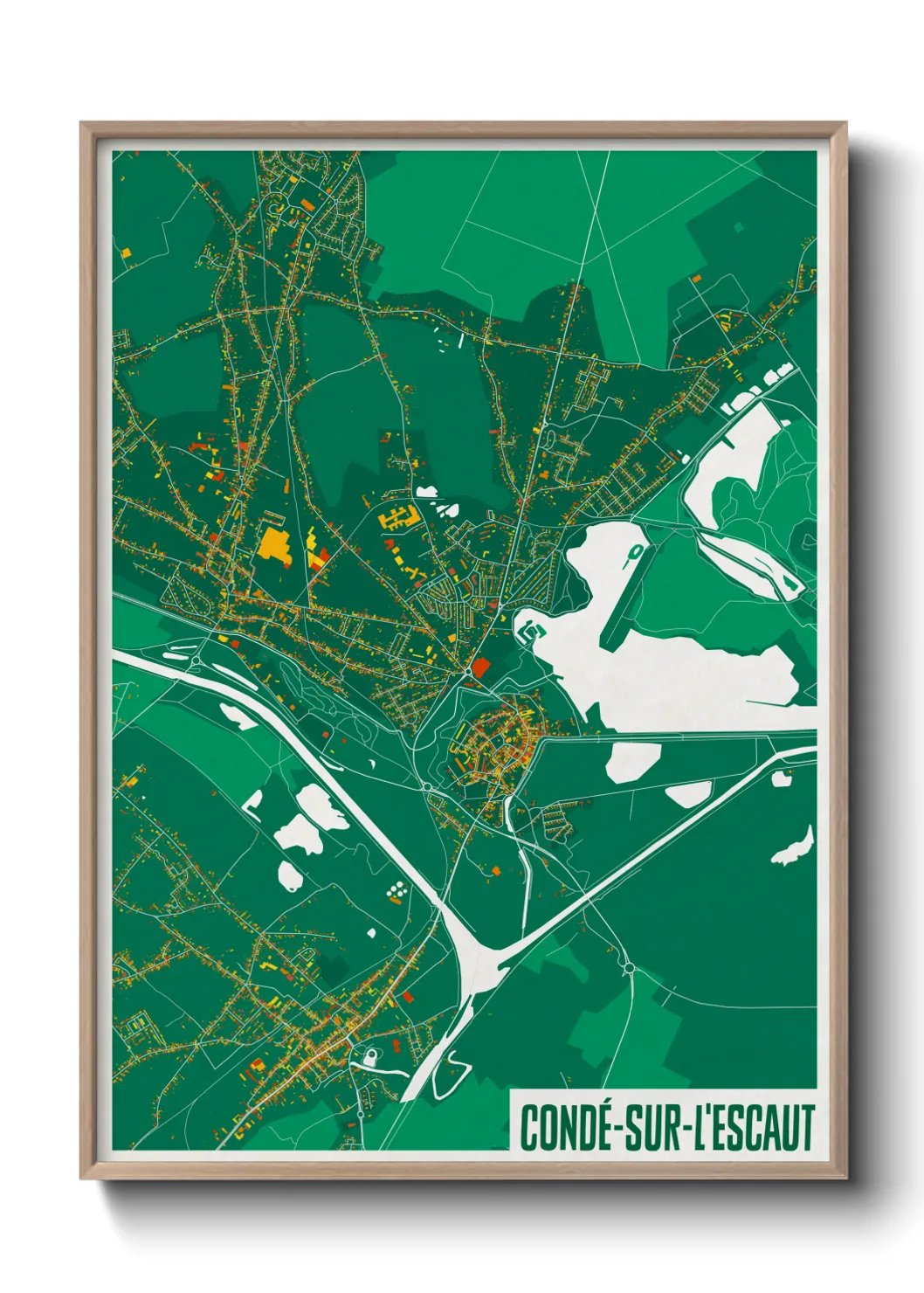 Une affiche de carte sur Condé-sur-l'Escaut
