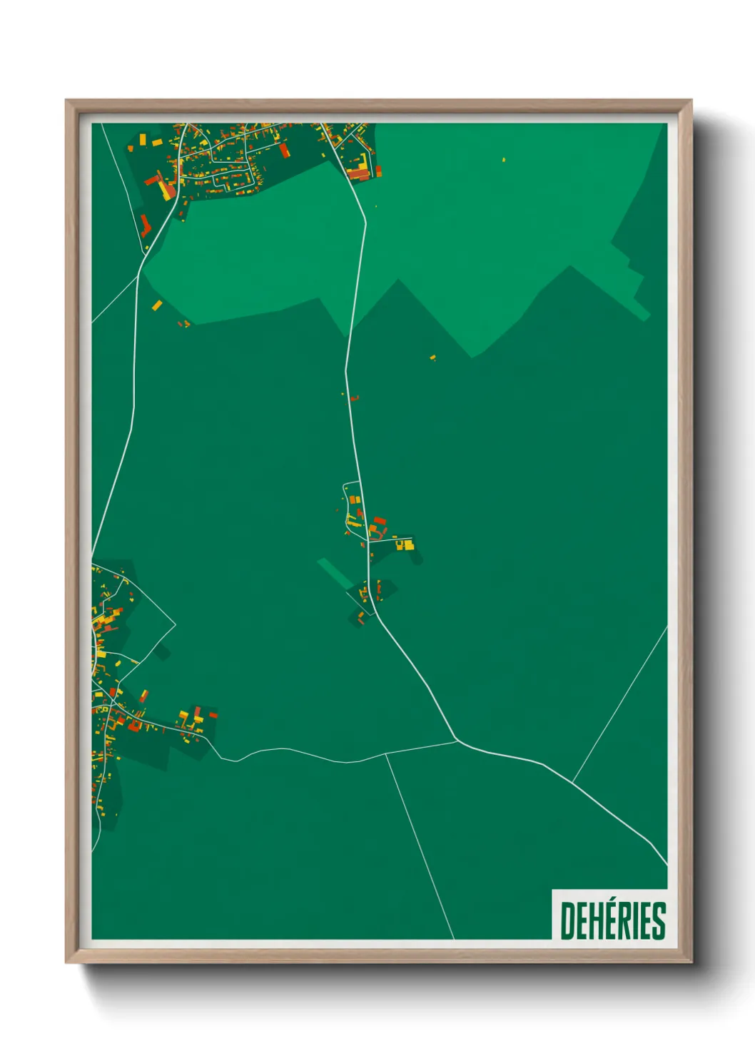 Une affiche de carte sur Dehéries