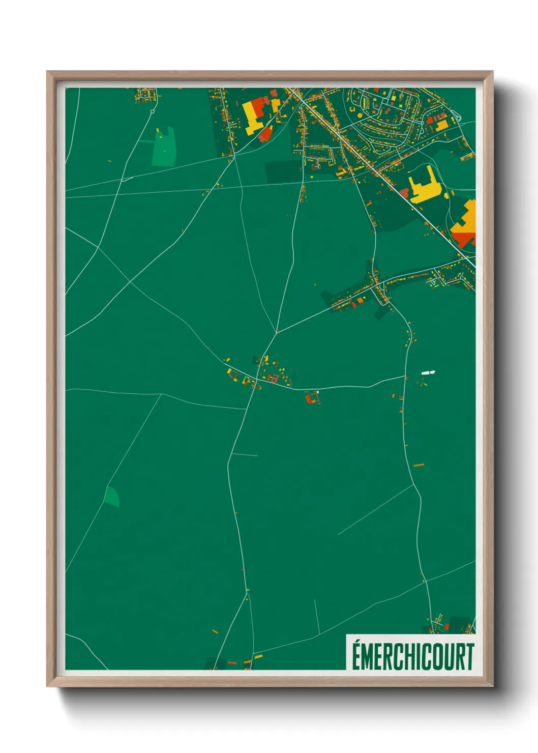 Une affiche de carte sur Émerchicourt