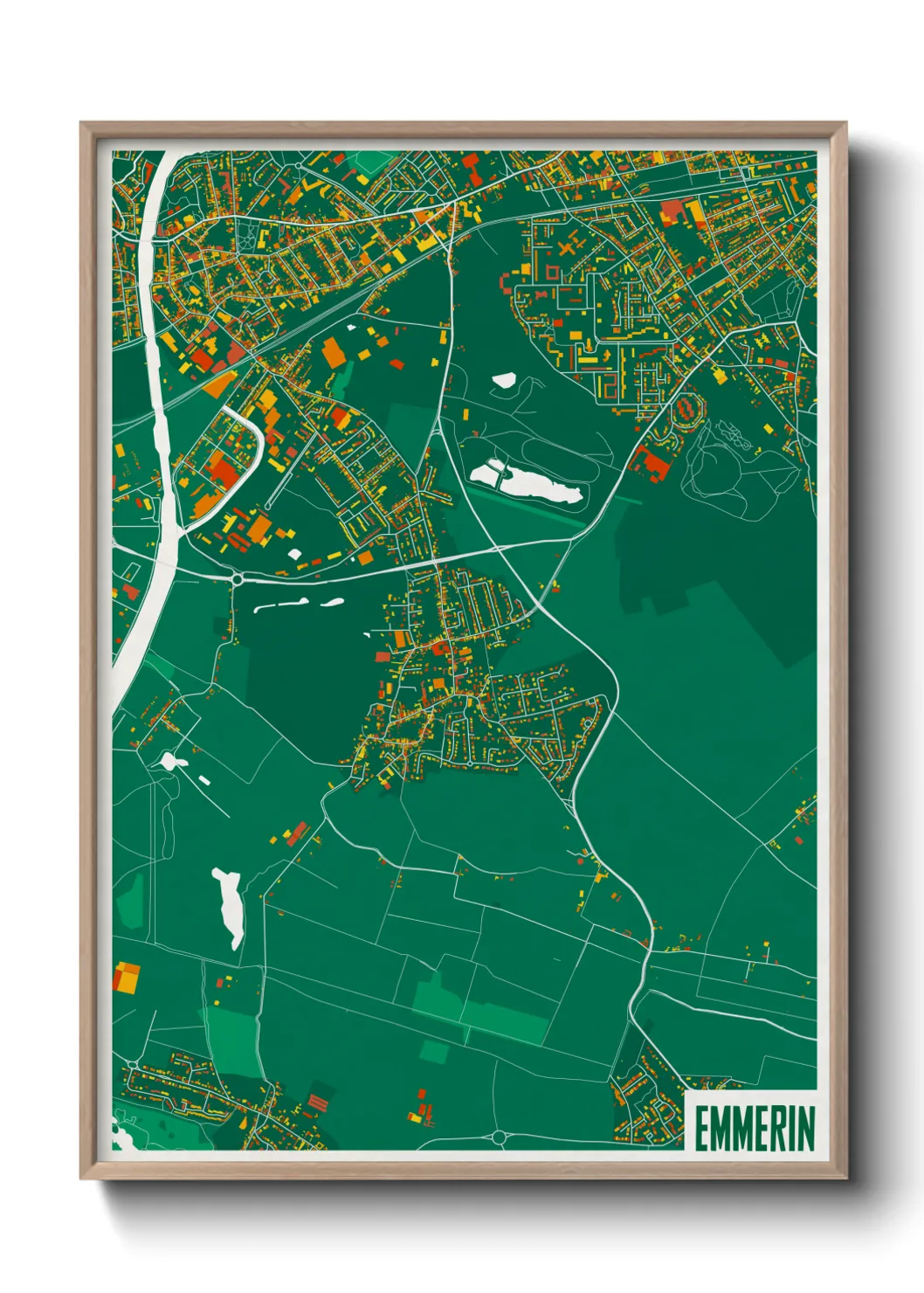 Une affiche de carte sur Emmerin