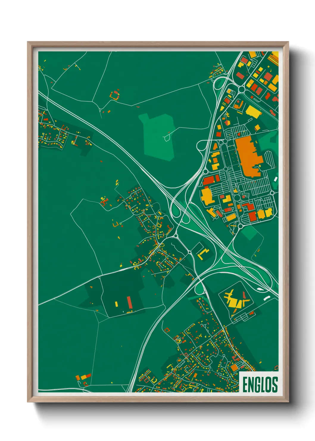 Une affiche de carte sur Englos