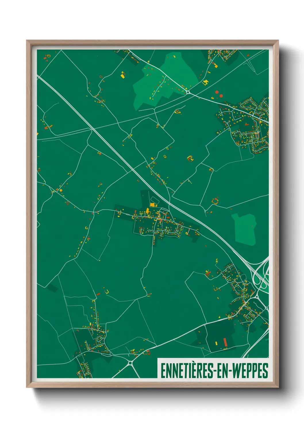Une affiche de carte sur Ennetières-en-Weppes