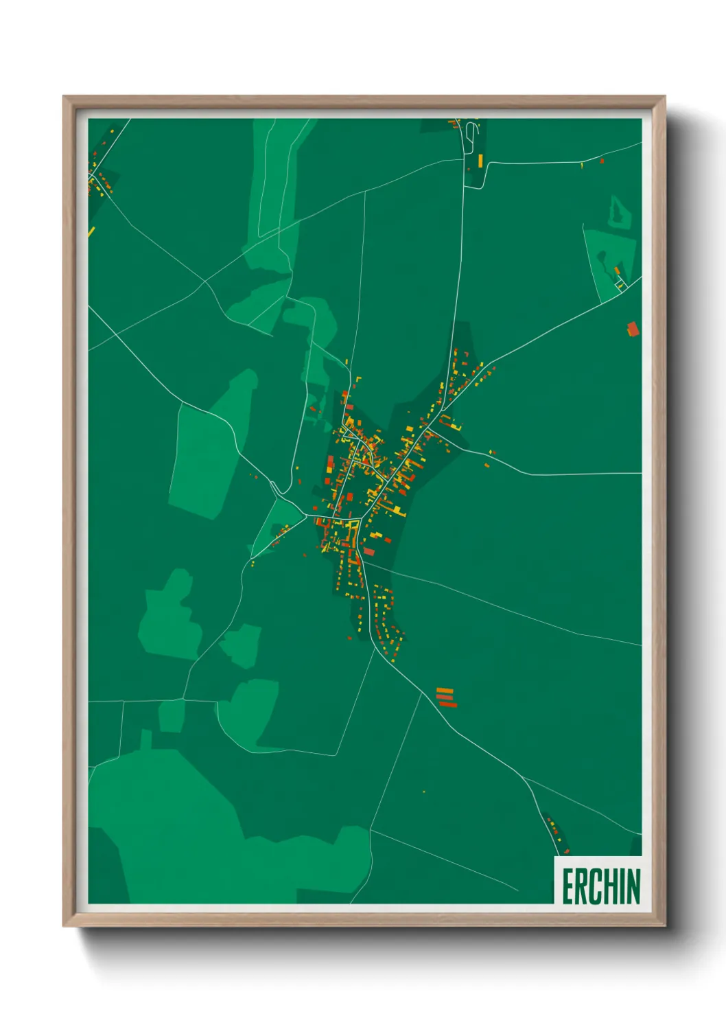 Une affiche de carte sur Erchin