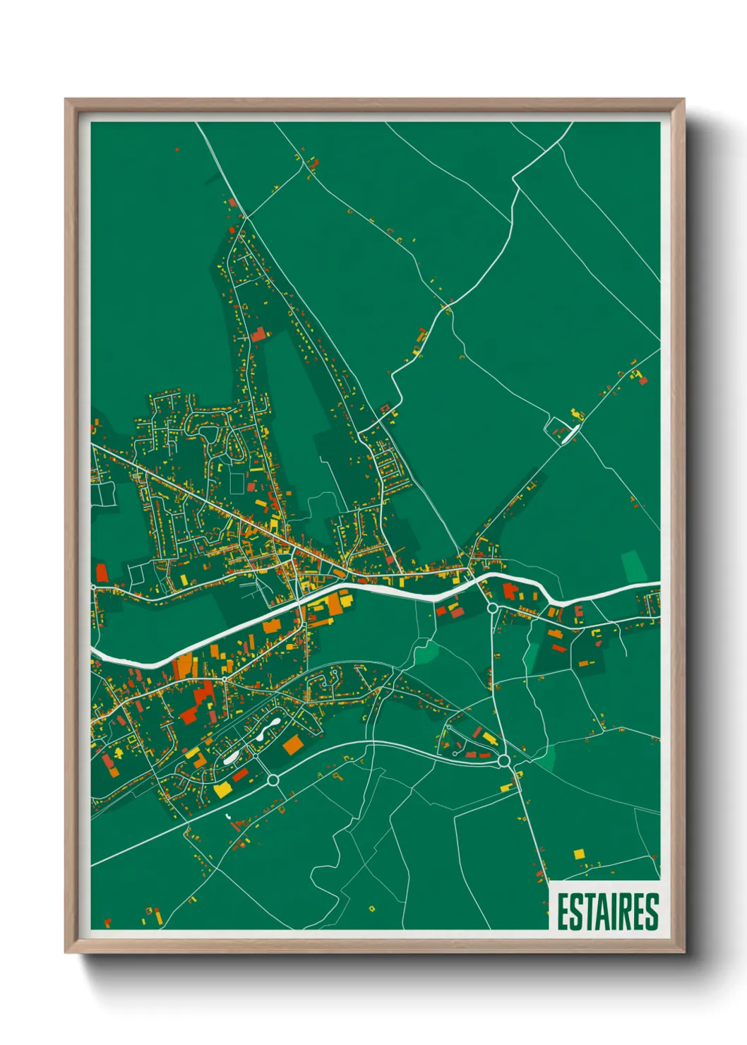 Une affiche de carte sur Estaires