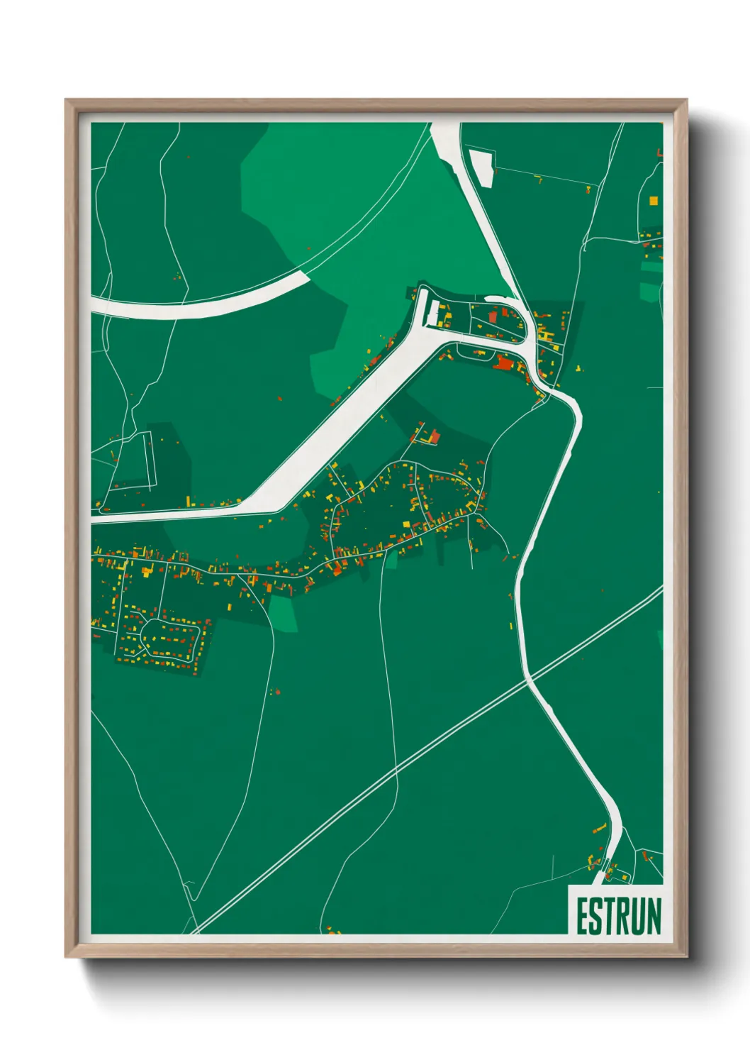 Une affiche de carte sur Estrun