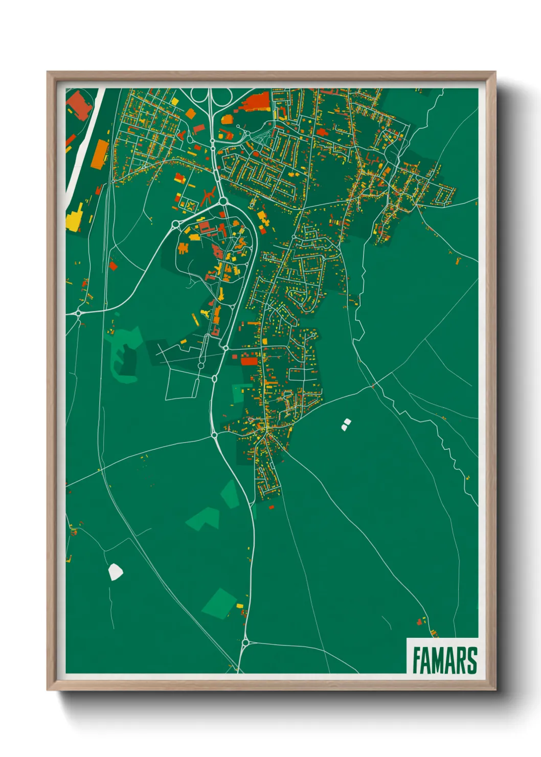 Une affiche de carte sur Famars
