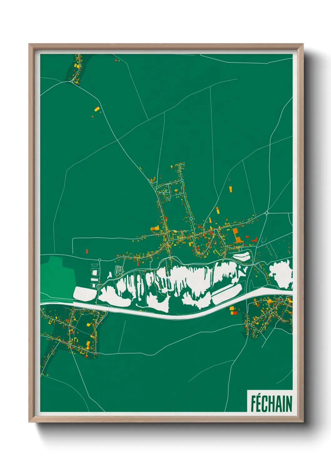 Une affiche de carte sur Féchain