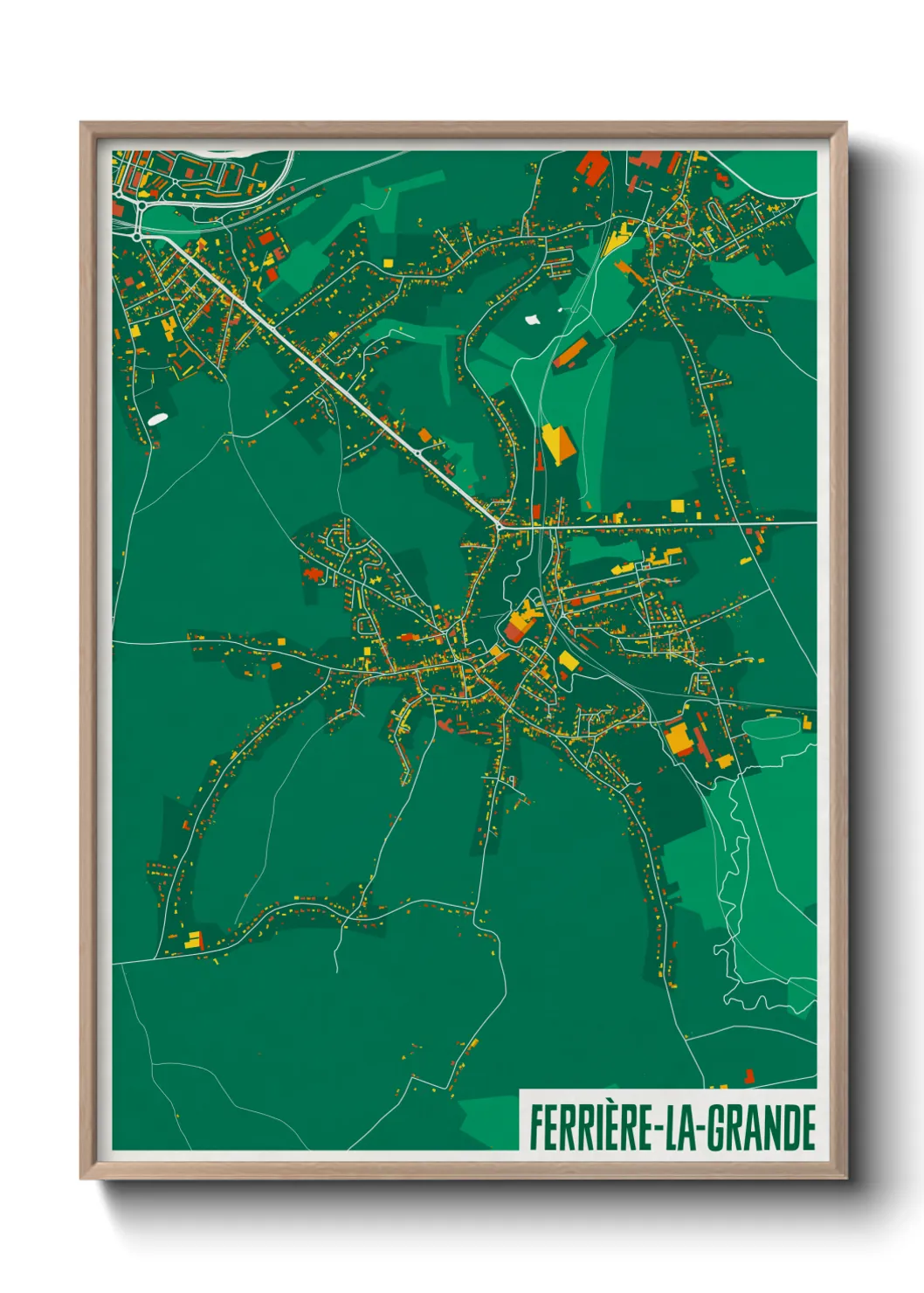 Une affiche de carte sur Ferrière-la-Grande