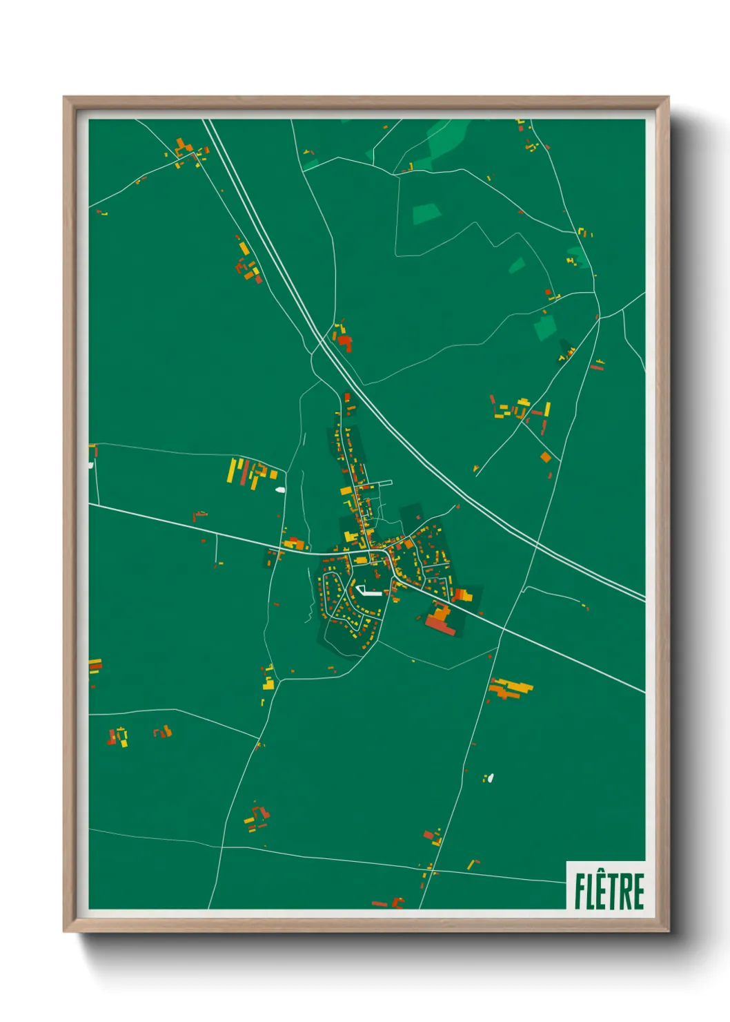 Une affiche de carte sur Flêtre
