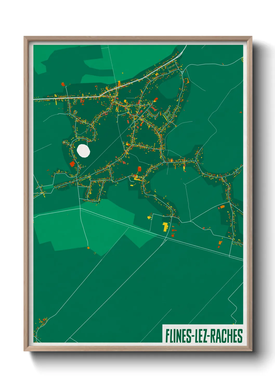 Une affiche de carte sur Flines-lez-Raches