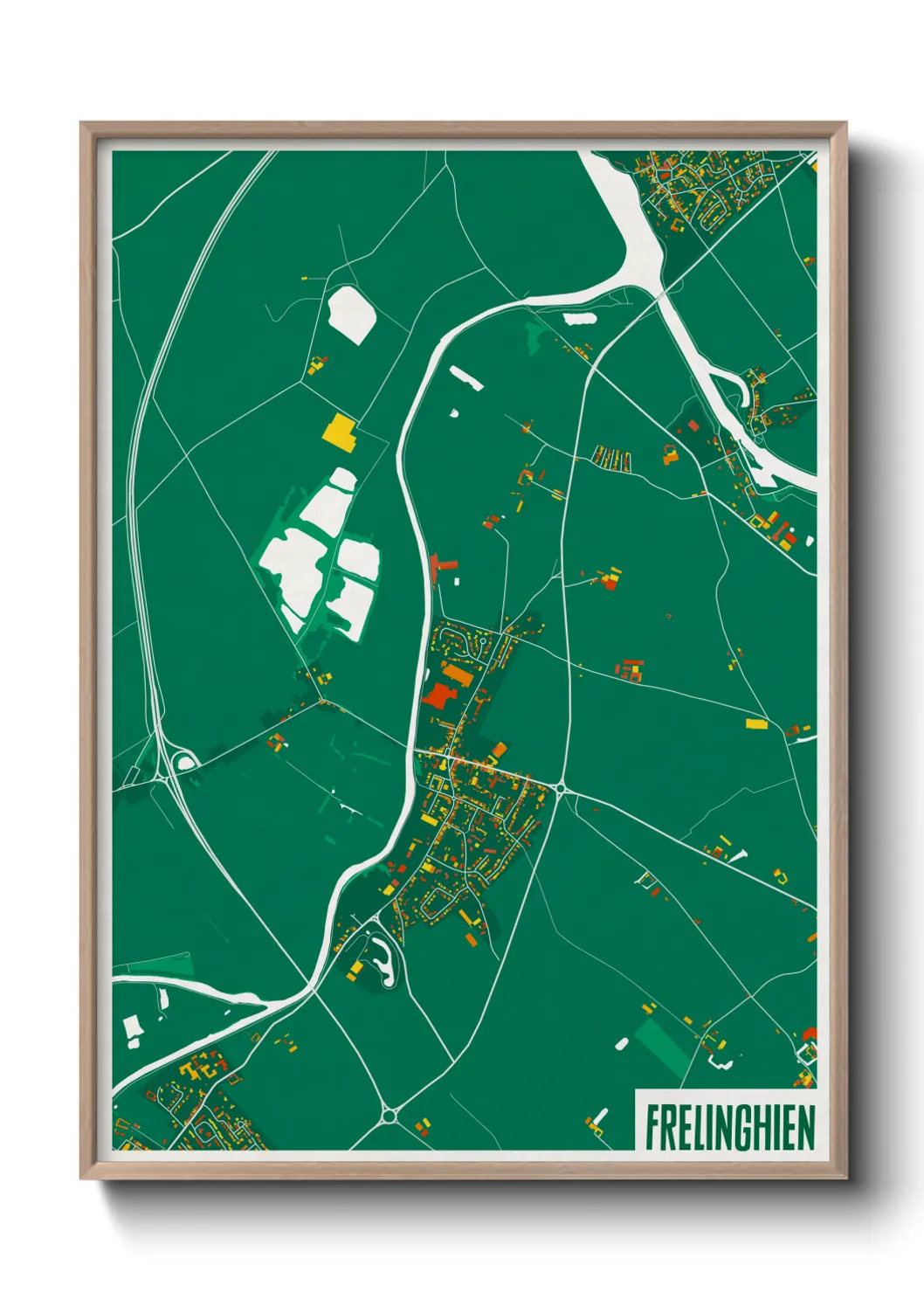 Une affiche de carte sur Frelinghien