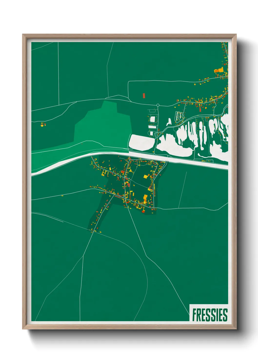 Une affiche de carte sur Fressies