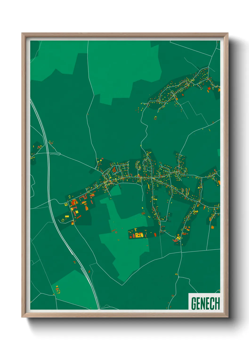 Une affiche de carte sur Genech