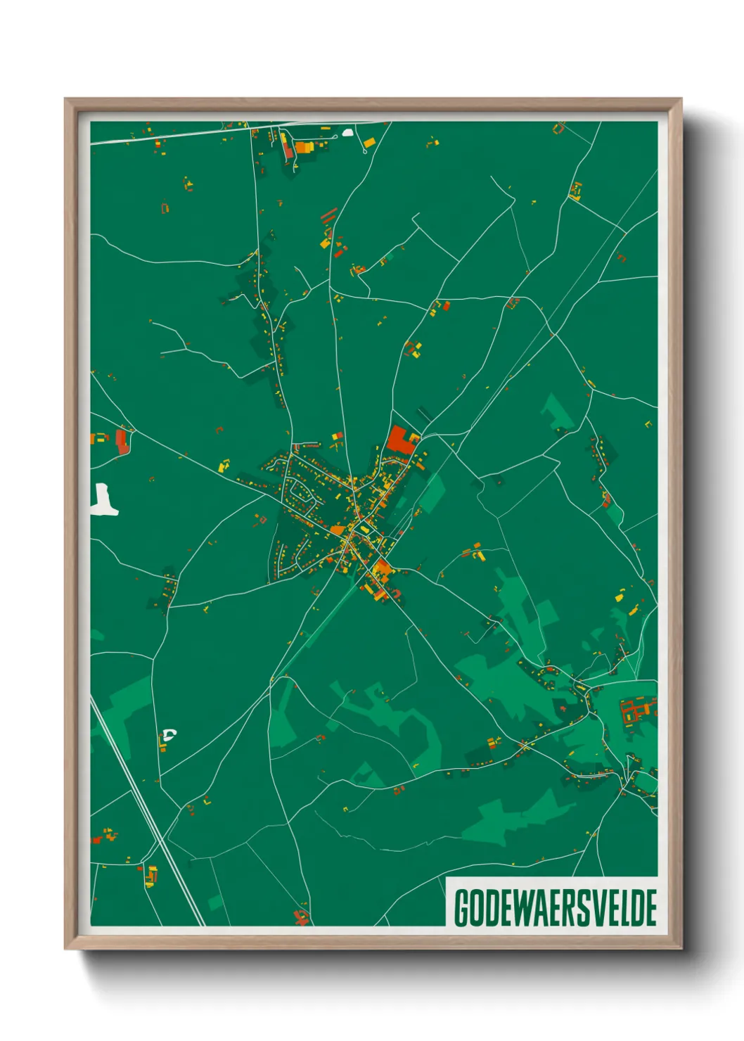 Une affiche de carte sur Godewaersvelde