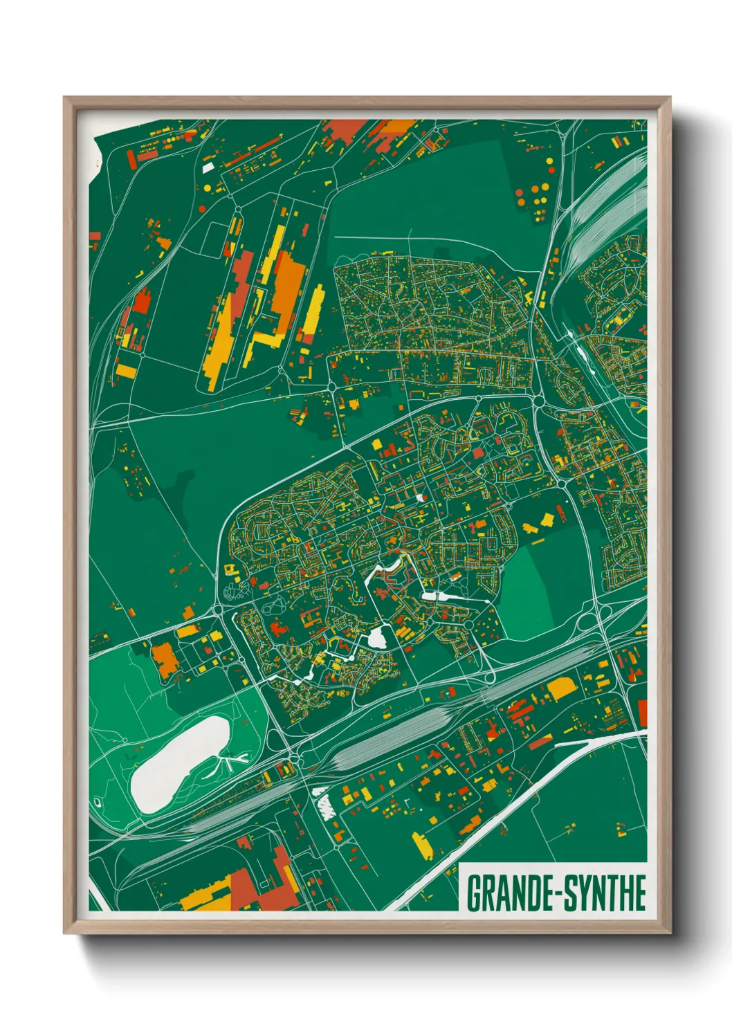 Une affiche de carte sur Grande-Synthe