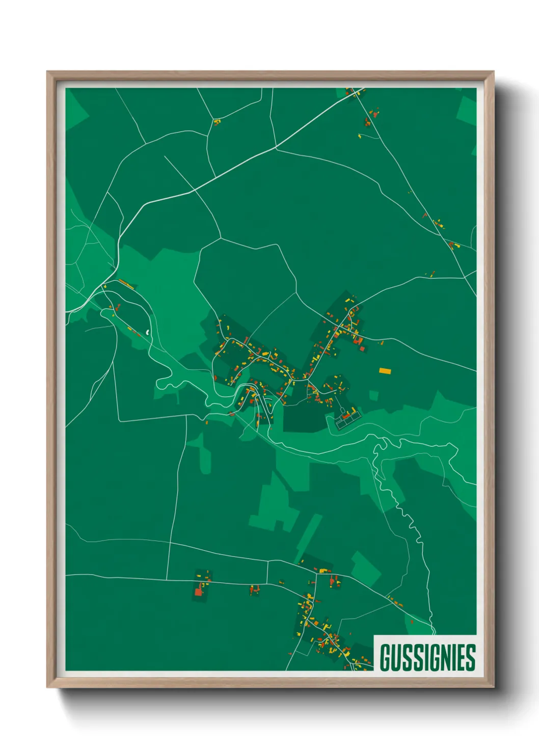 Une affiche de carte sur Gussignies