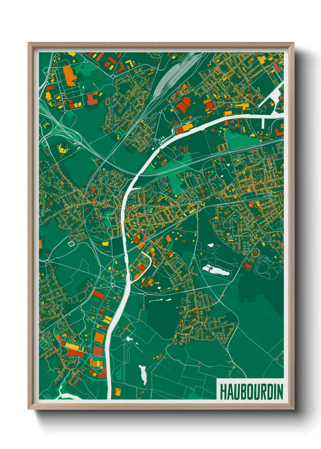 Une affiche de carte sur Haubourdin