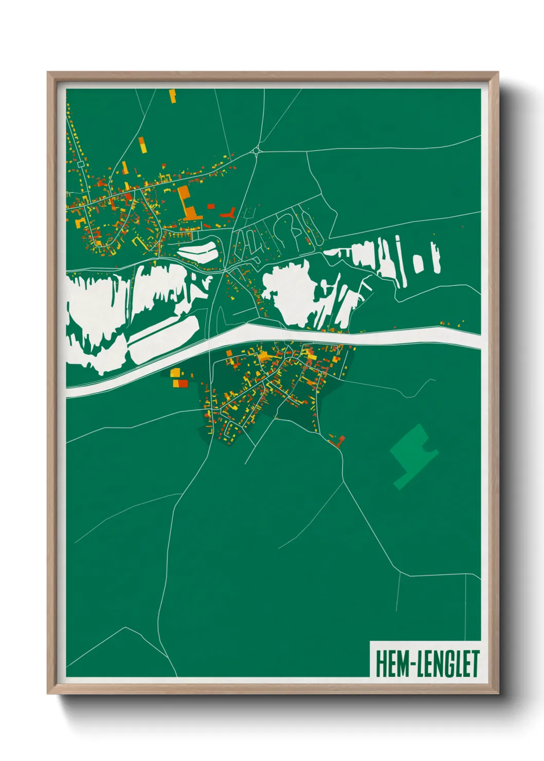 Une affiche de carte sur Hem-Lenglet