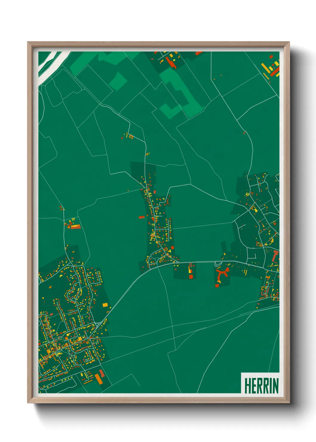 Une affiche de carte sur Herrin