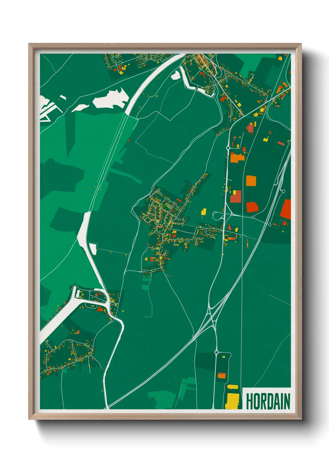 Une affiche de carte sur Hordain