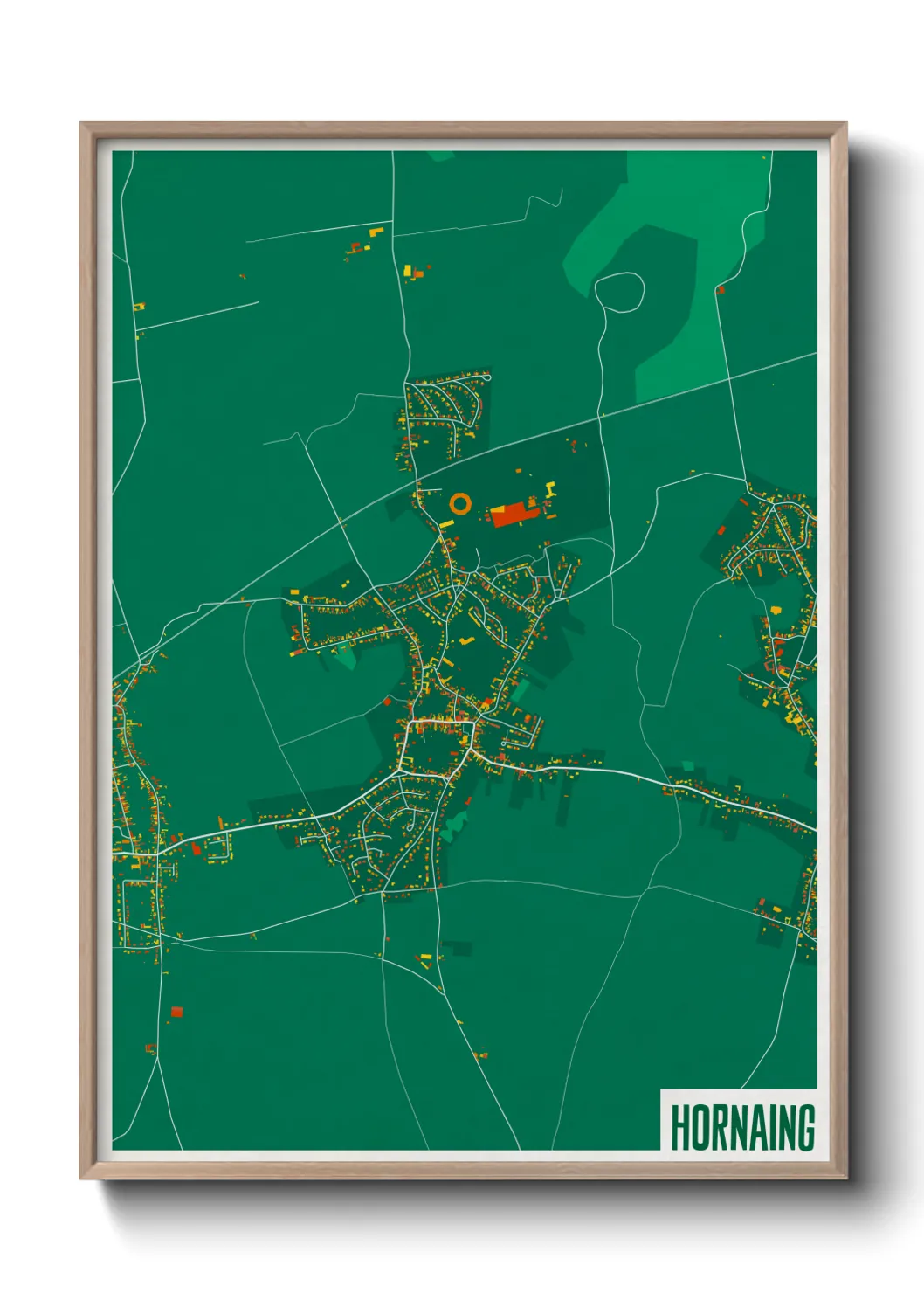 Une affiche de carte sur Hornaing