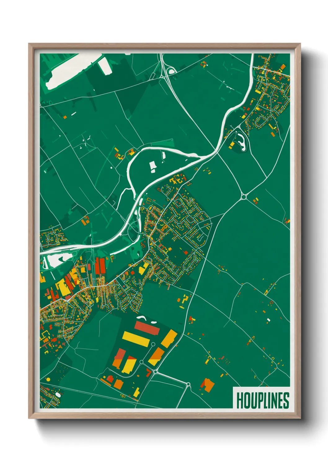 Une affiche de carte sur Houplines