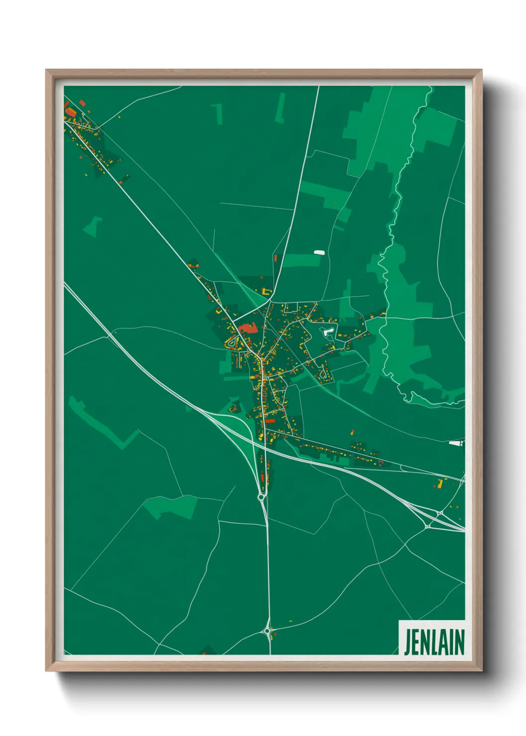 Une affiche de carte sur Jenlain