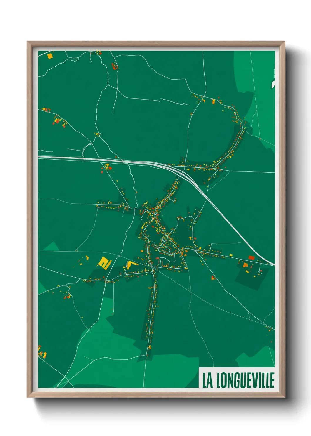 Une affiche de carte sur La Longueville