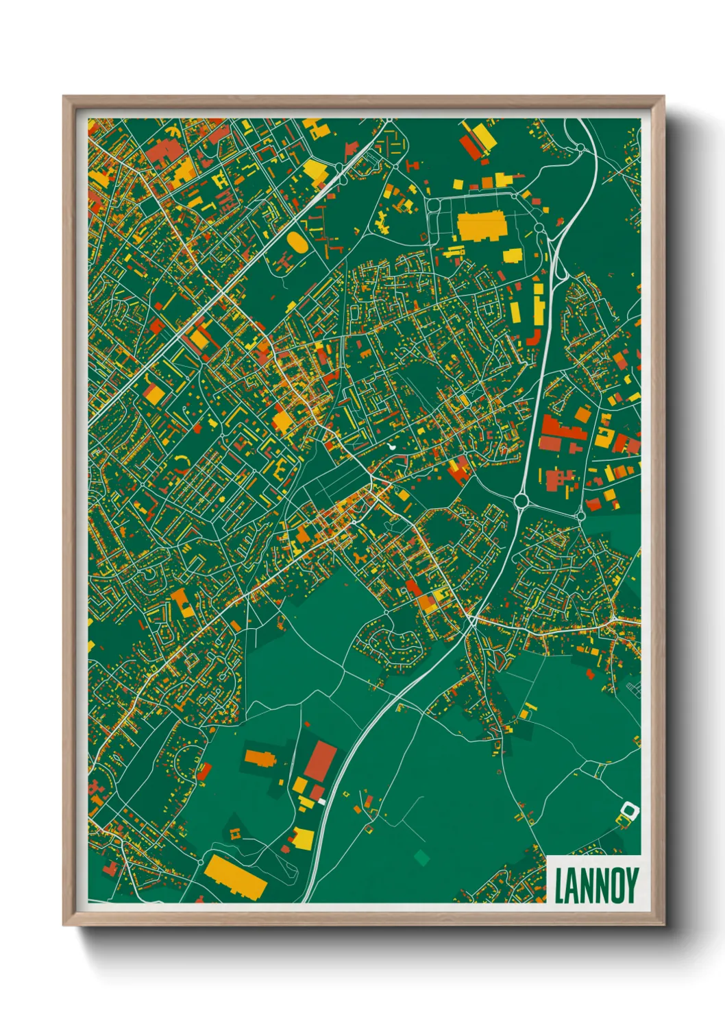 Une affiche de carte sur Lannoy
