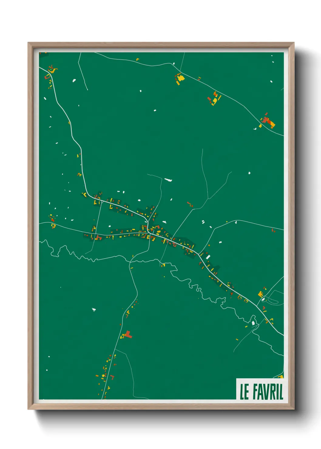 Une affiche de carte sur Le Favril