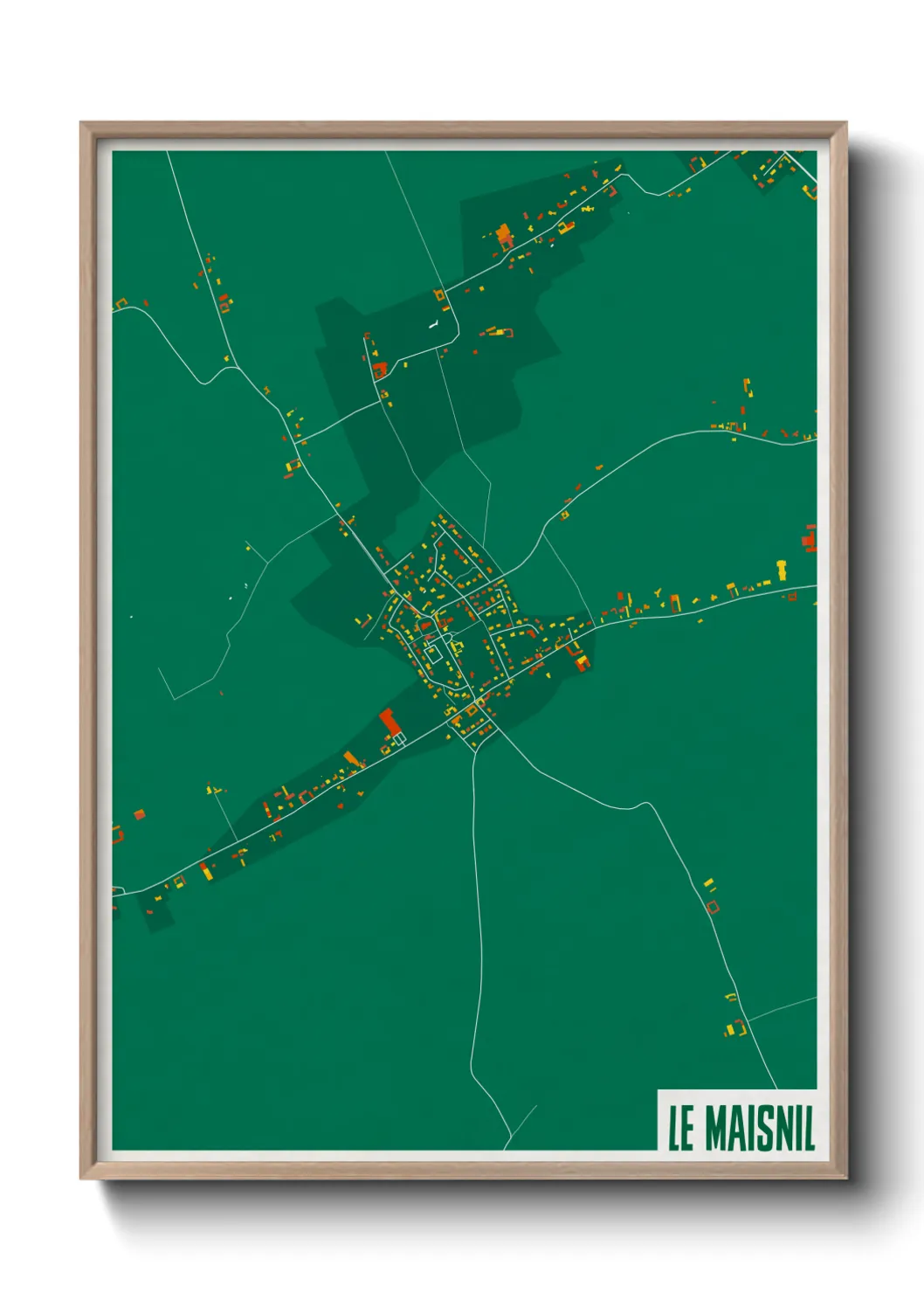 Une affiche de carte sur Le Maisnil