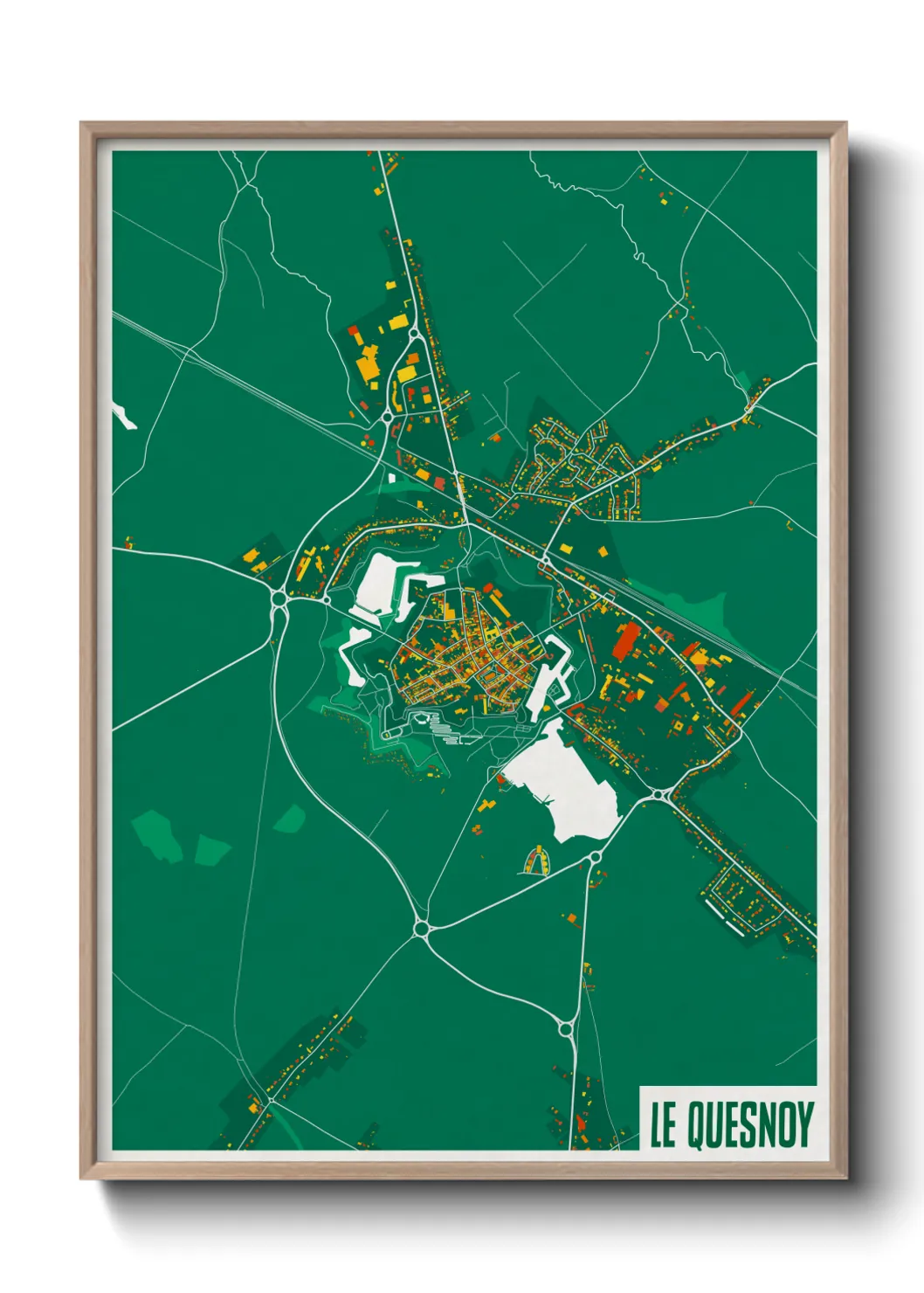 Une affiche de carte sur Le Quesnoy