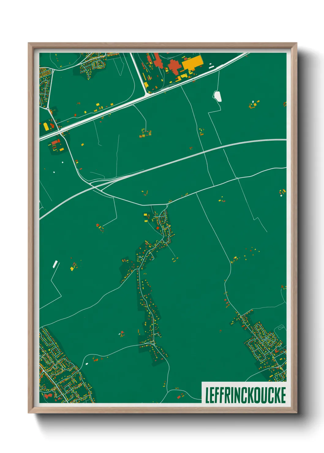 Une affiche de carte sur Leffrinckoucke