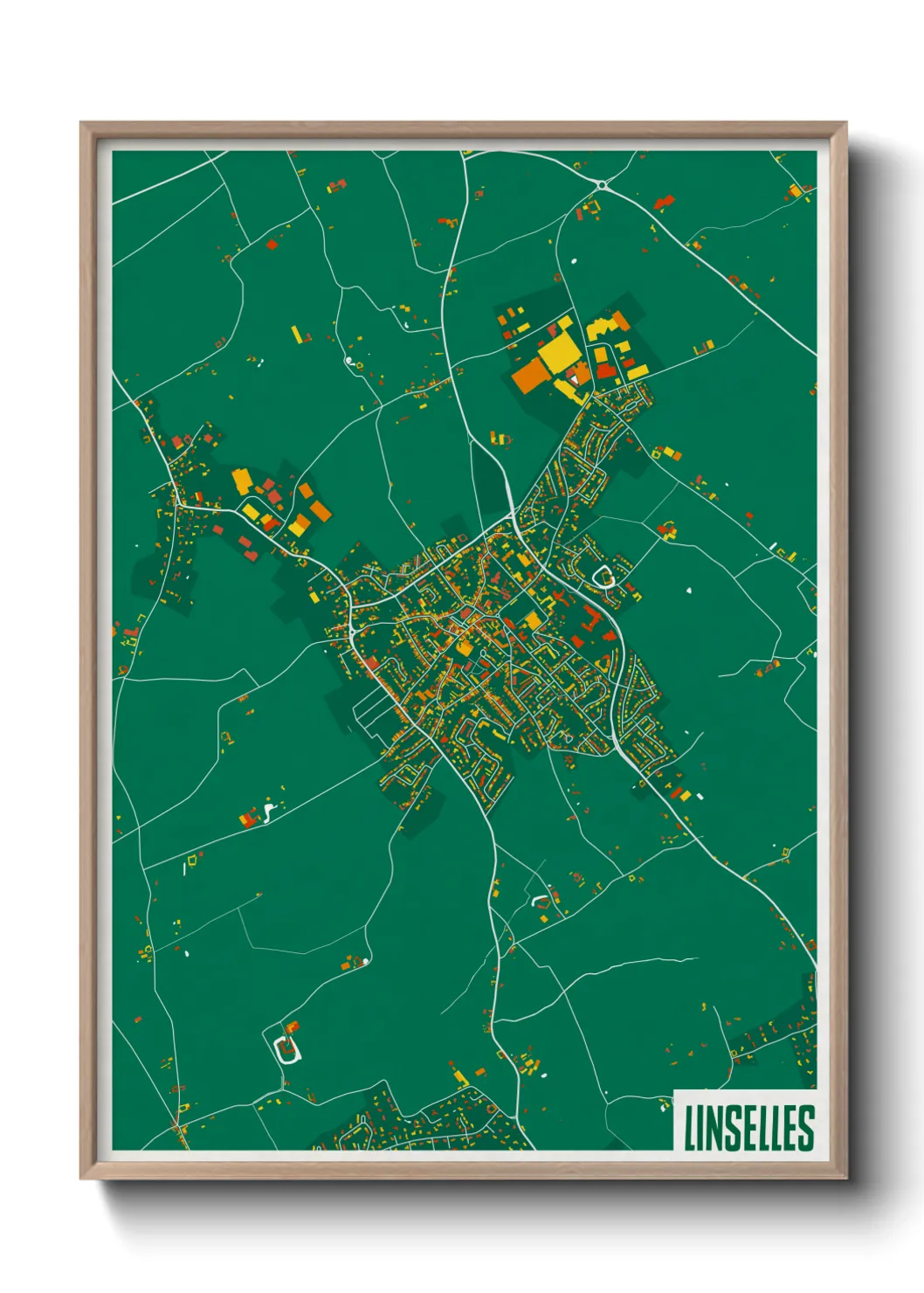 Une affiche de carte sur Linselles