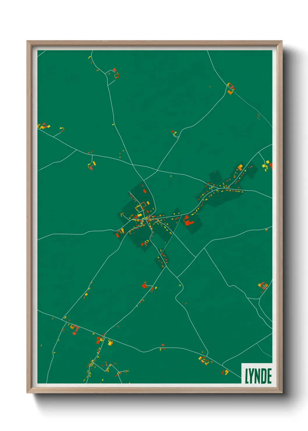 Une affiche de carte sur Lynde